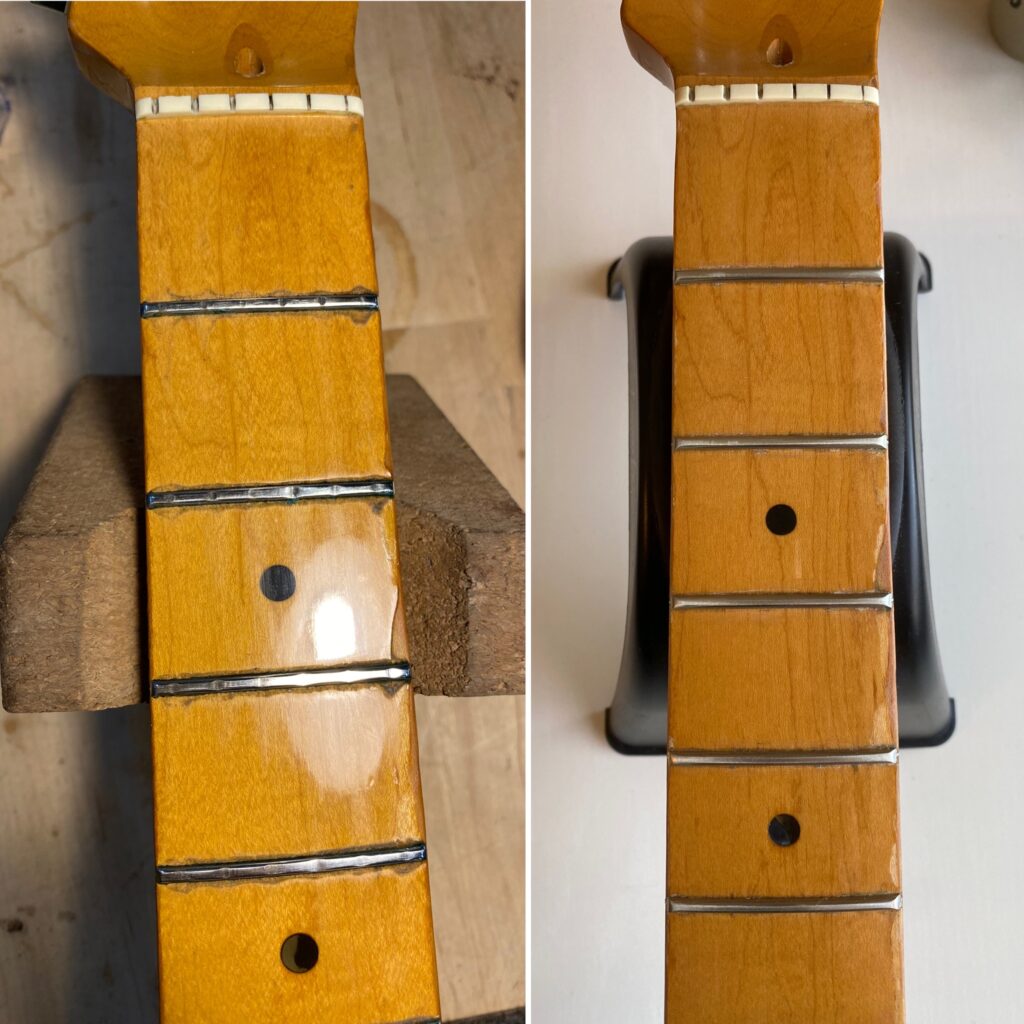  Popped frets, divots, buzzing issues, comfortability issues to completely worn out. 